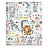 Personalized Forest Animal Blanket